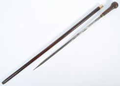 EDWARDIAN GENTLEMAN'S WALKING STICK CANE WITH CONCEALED BLADE