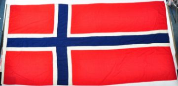 LARGE ORIGINAL VINTAGE FLAG OF NORWAY