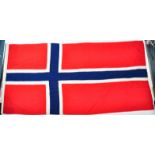LARGE ORIGINAL VINTAGE FLAG OF NORWAY