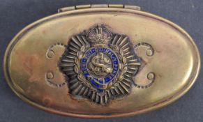 EARLY 20TH CENTURY BRASS ROYAL ARMY SERVICE CORPS SNUFF BOX