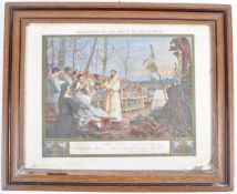 WWI FIRST WORLD WAR GERMAN RELIGIOUS PRINT IN FRAME