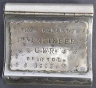 EARLY 20TH CENTURY RAILWAY ENGINEERS CIGARETTE TIN LOCAL INTEREST