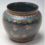ANTIQUE CHINESE CLOISONNE BUTTERFLY VASE