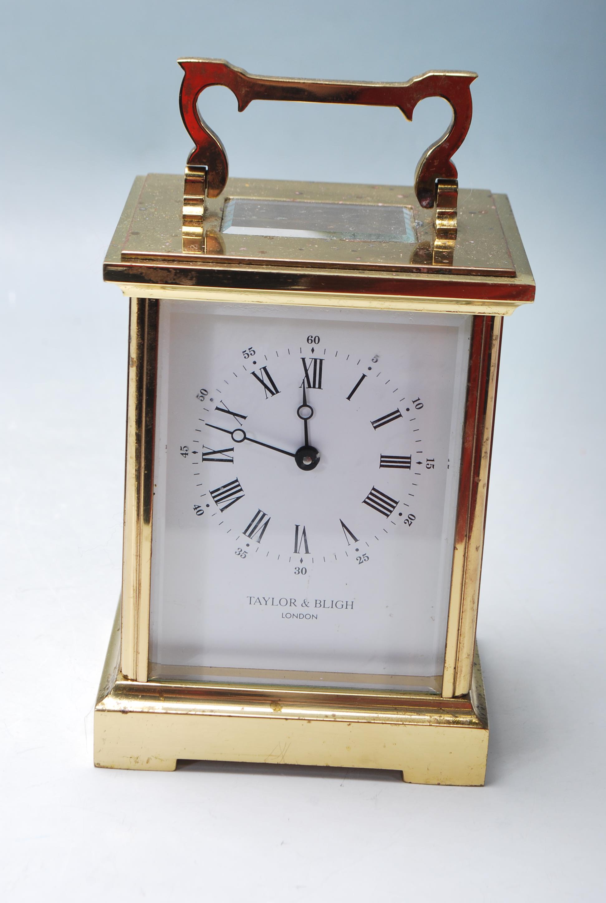 TAYLOR & BLIGH BRASS CASED CARRIAGE CLOCK