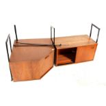 MID CENTURY TEAK WOOD LADDERAX TYPE SECTIONAL WALL