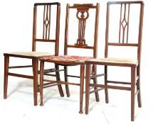 THREE EARLY 20TH CENTURY EDWARDIAN BEDROOM CHAIRS.