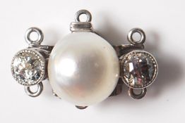 NATURAL PEARL AND DIAMOND JEWELLERY CLASP