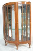 1930'S QUEEN ANNE REVIVAL WALNUT CHINA DISPLAY CAB