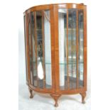 1930'S QUEEN ANNE REVIVAL WALNUT CHINA DISPLAY CAB