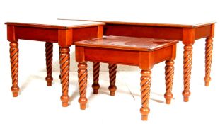 NEST OF HARDWOOD TABLES