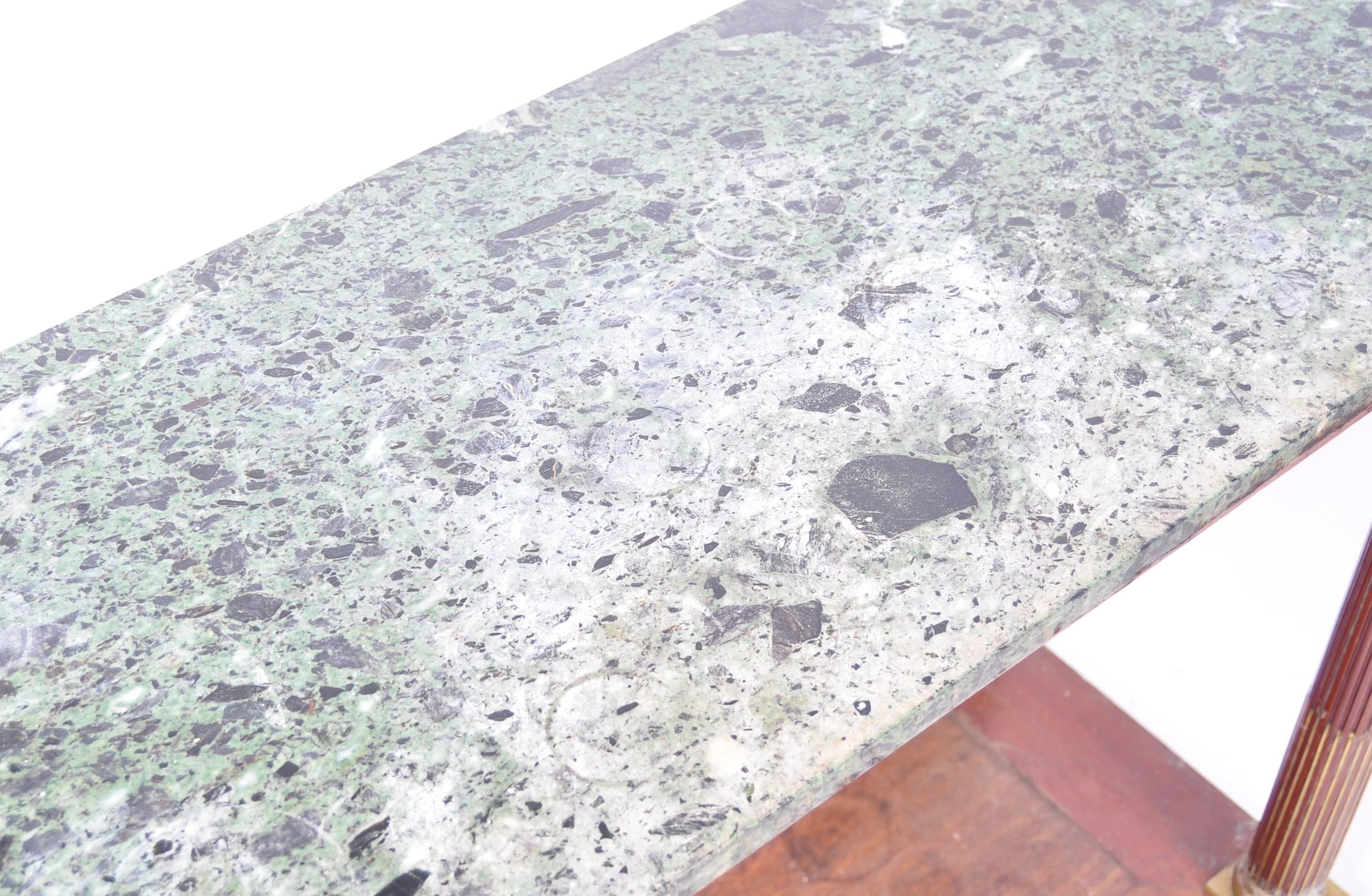 19TH CENTURY ENGLISH ANTIQUE GREEN MARBLE CONSOLE TABLE - Image 3 of 5