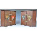 PAIR OF VICTORIAN SCHOOL MINIATURE CORNER CUPBOARDS