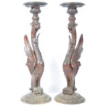 PAIR OF ANTIQUE ITALIAN RENAISSANCE REVIVAL GRIFFIN STANDS