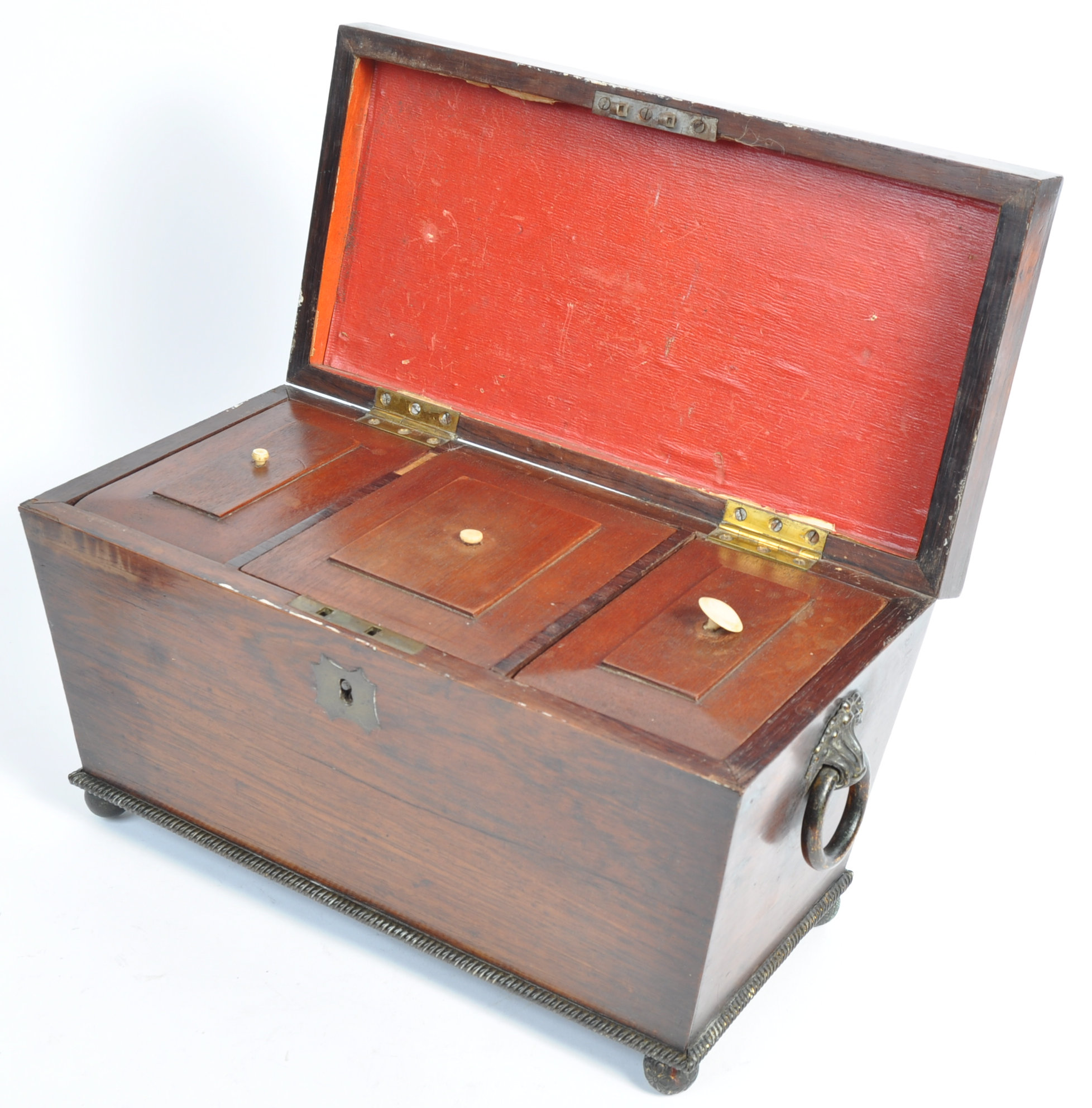 LARGE 19TH CENTURY GEORGIAN REGENCY TEA CADDY - Image 3 of 6