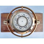 RARE EARLY 20TH CENTURY BRASS SHIPS GIMBAL COMPASS