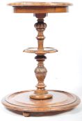 QUALITY 19TH CENTURY WALNUT THREE TIER SMOKERS STAND COMPANION