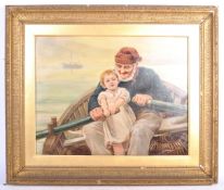 AFTER EMILE RENOUF ' THE HELPING HAND ' 19TH CENTURY PAINTING