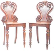 PAIR OF 19TH CENTURY GILLOWS MANER MAHOGANY HALL CHAIRS