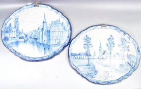 PAIR FO 19TH CENTURY DUTCH DELFT PAINTED PLAQUES