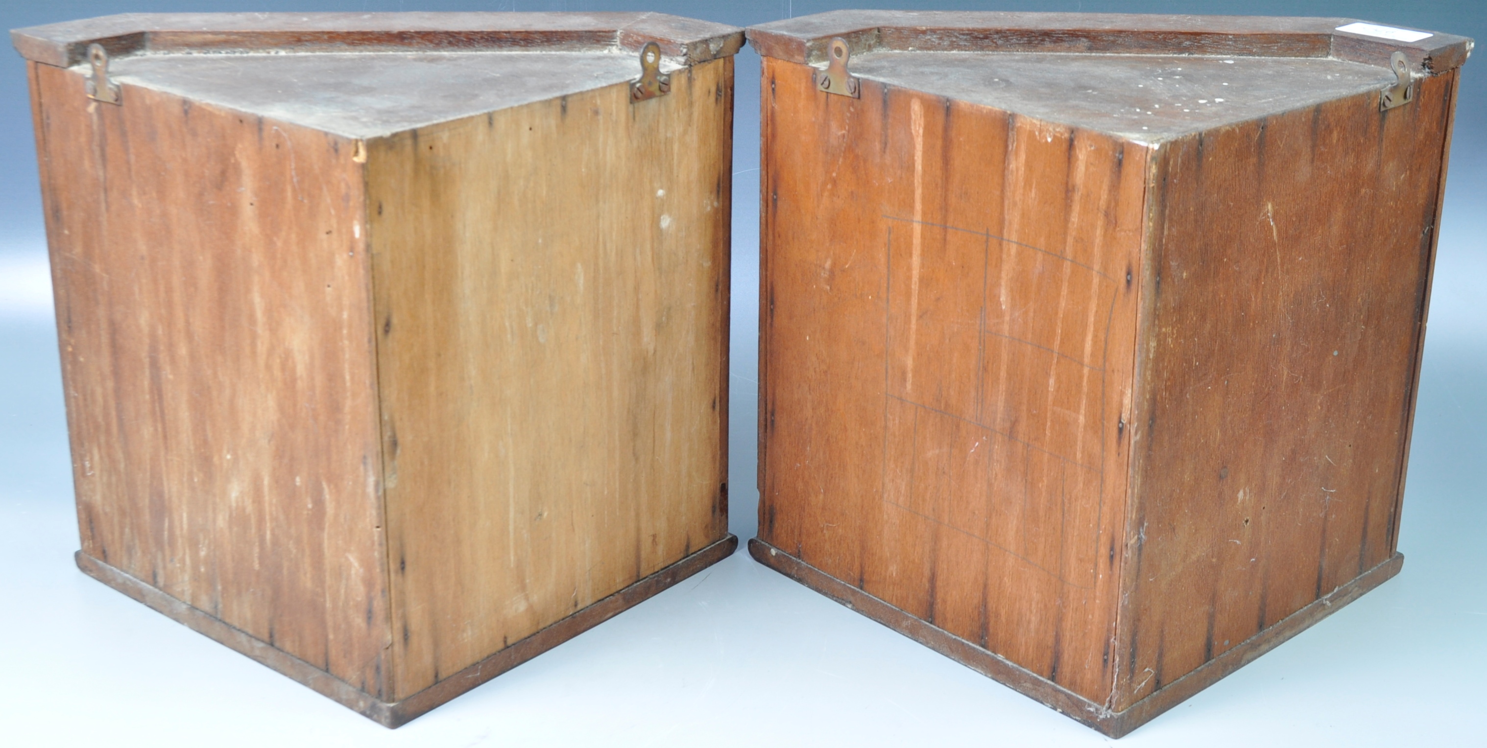 PAIR OF VICTORIAN SCHOOL MINIATURE CORNER CUPBOARDS - Image 4 of 4