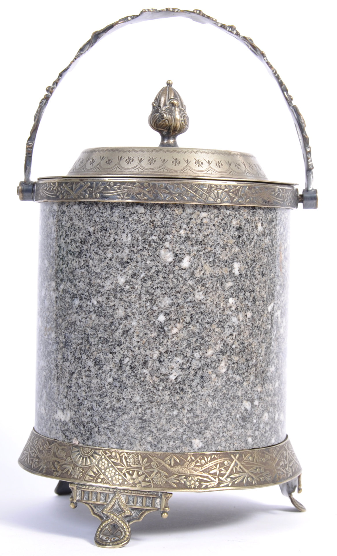 RARE 19TH CENTURY ANTIQUE GRANITE AND MARBLE ICE BUCKET