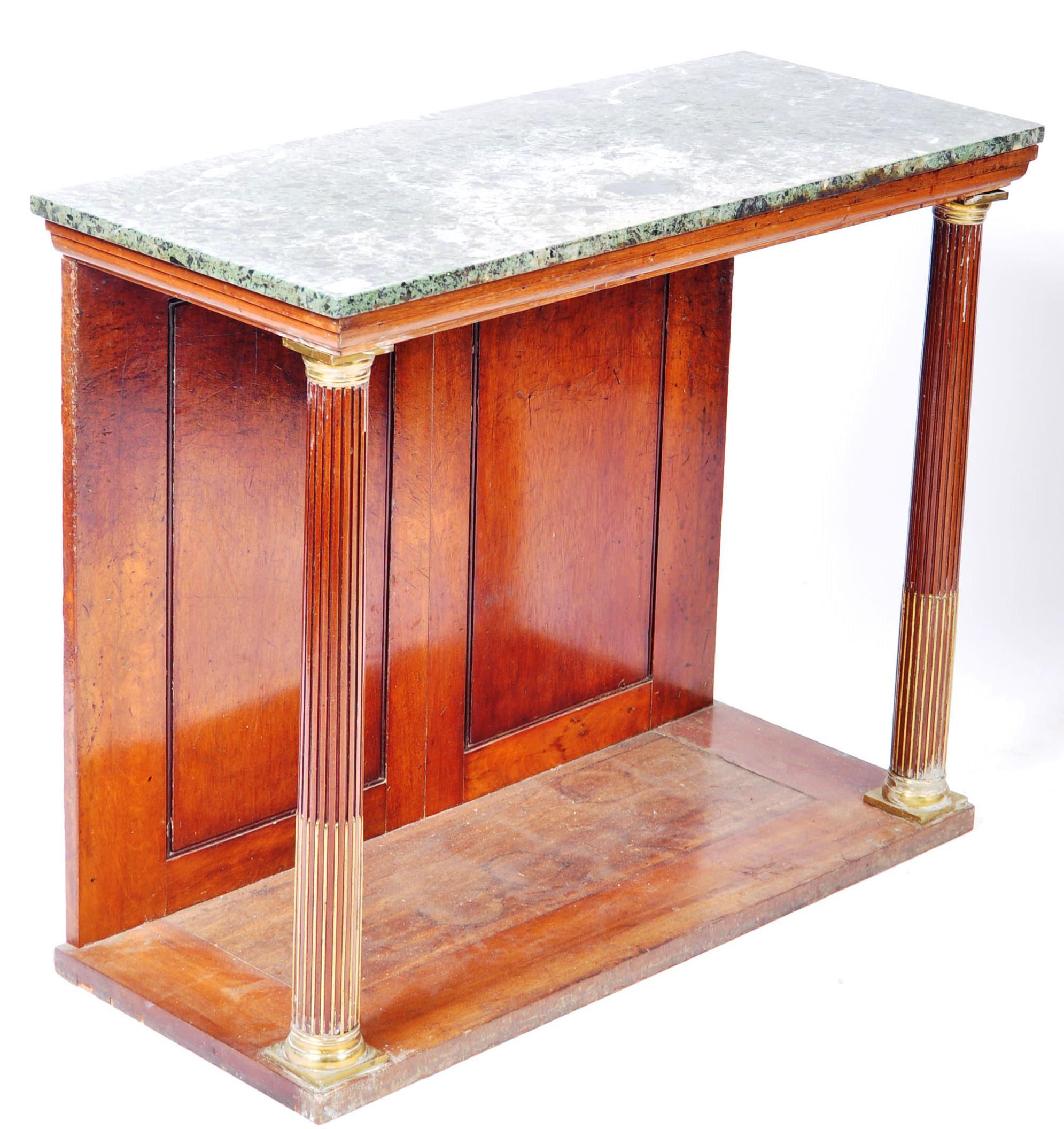 19TH CENTURY ENGLISH ANTIQUE GREEN MARBLE CONSOLE TABLE - Image 2 of 5