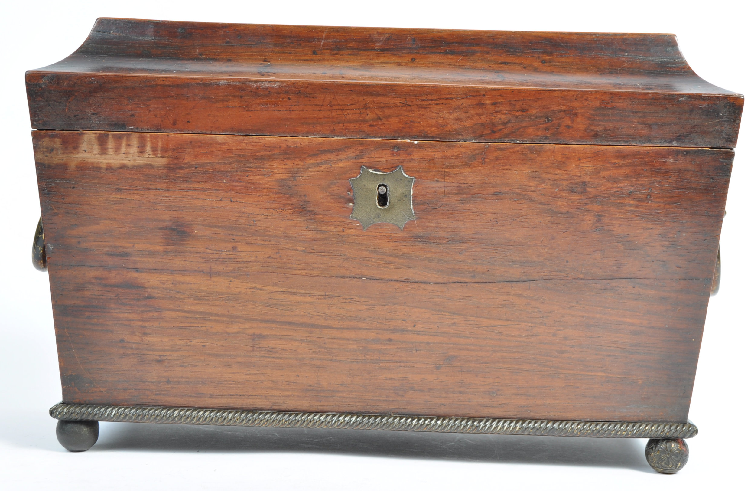 LARGE 19TH CENTURY GEORGIAN REGENCY TEA CADDY - Image 2 of 6