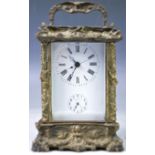 DECORATIVE 20TH CENTURY BRONZE CASED CARRIAGE CLOCK