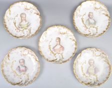 19TH CENTURY LIMOGES MARTIAL REDON FRENCH PORCELAIN CABINET PLATES