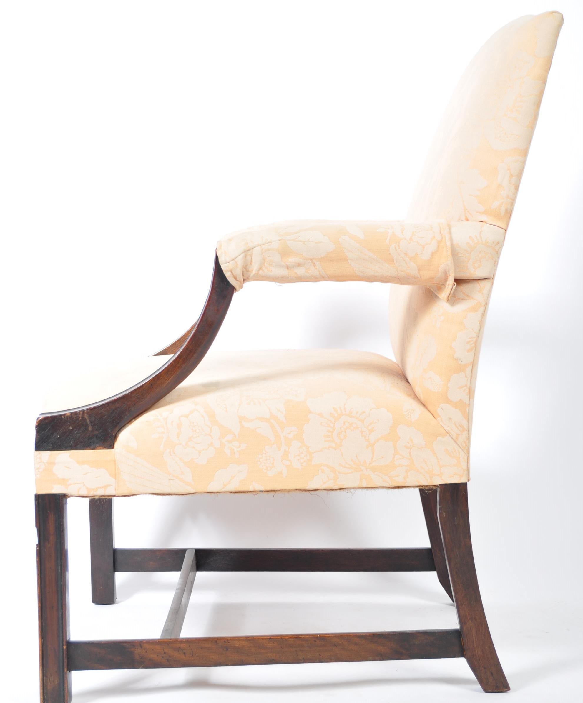 19TH CENTURY GAINSBOROUGH ARMCHAIR WITH EBONISED FINISH - Image 4 of 4