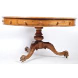 AN IMPRESSIVE 19TH CENTURY OAK DRUM DINING TBALE