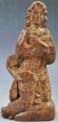 17TH CENTURY ANTIQUE WALNUT HAND CARVED RELIGOUS FIGURINE