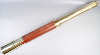 19TH CENTURY POLISHED BRASS AND MAHOGANY TELESCOPE