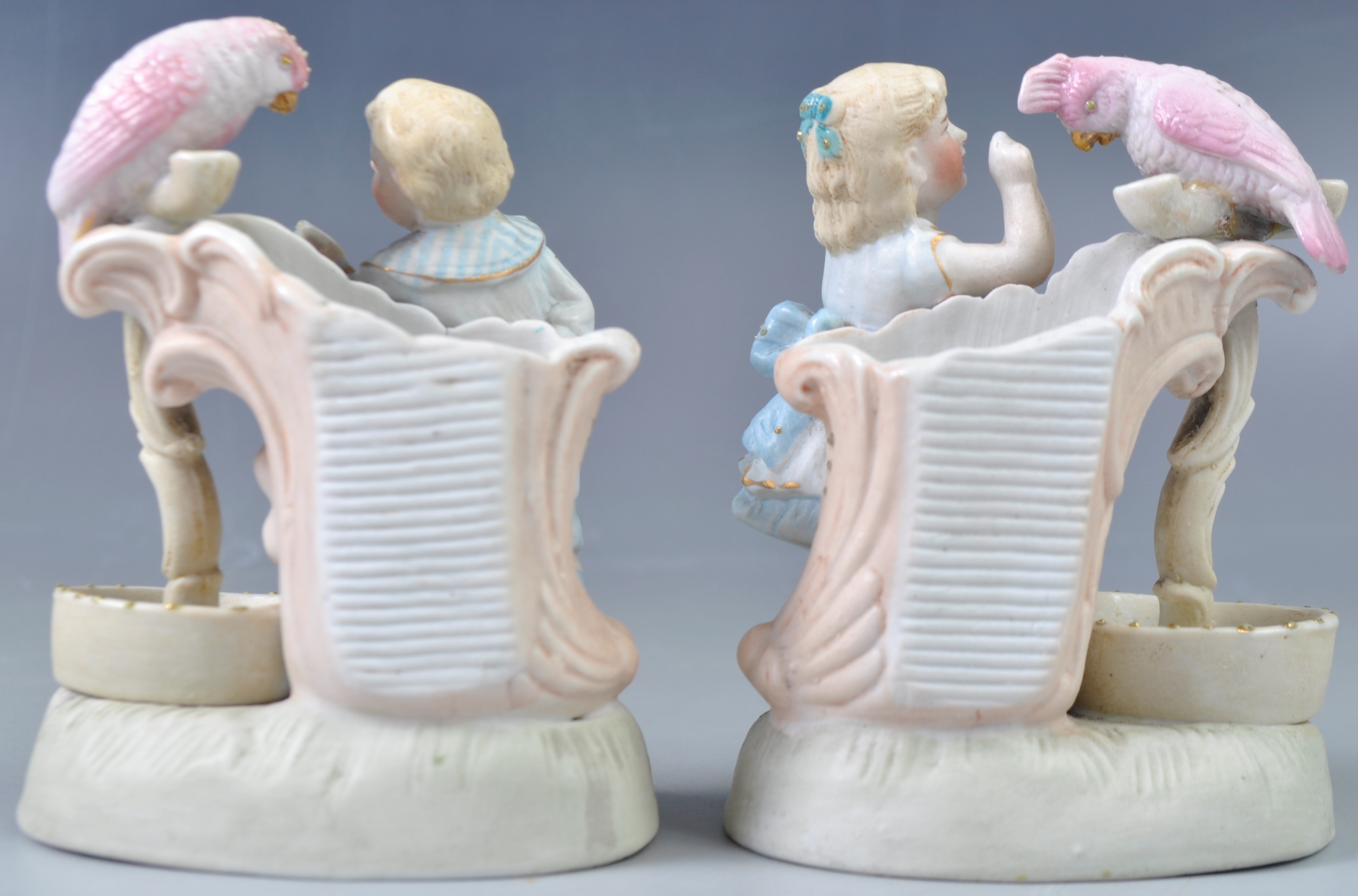 ANTIQUE PAIR OF BISCUIT PORCELAIN MATCH STRIKERS - Image 2 of 3