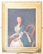 LARGE 19TH CENTURY OIL ON CANVAS PAINTING OF A LADY