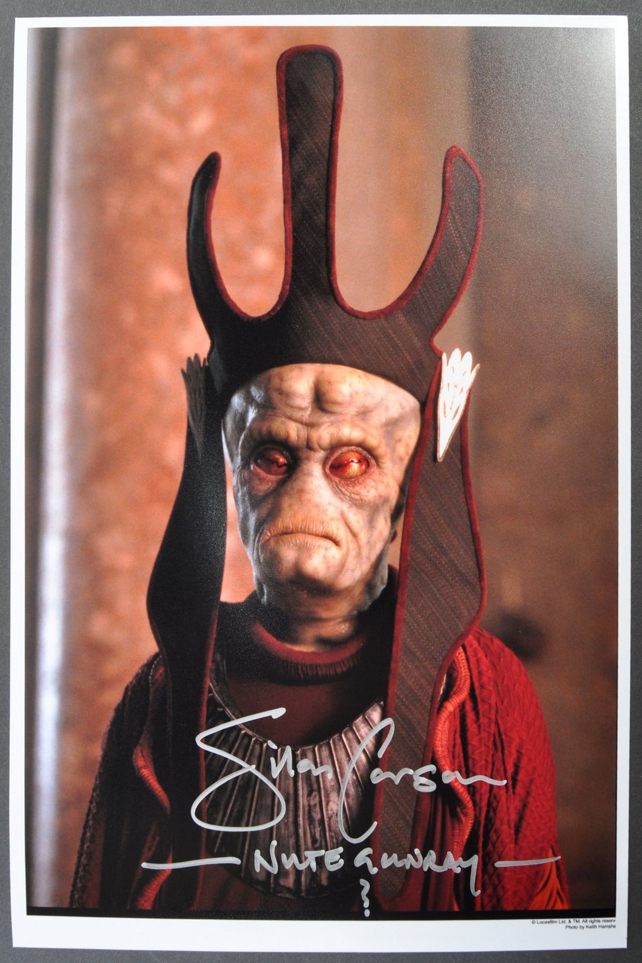 STAR WARS - SILAS CARSON - NUTE GUNRAY - SIGNED 8X12" PHOTO