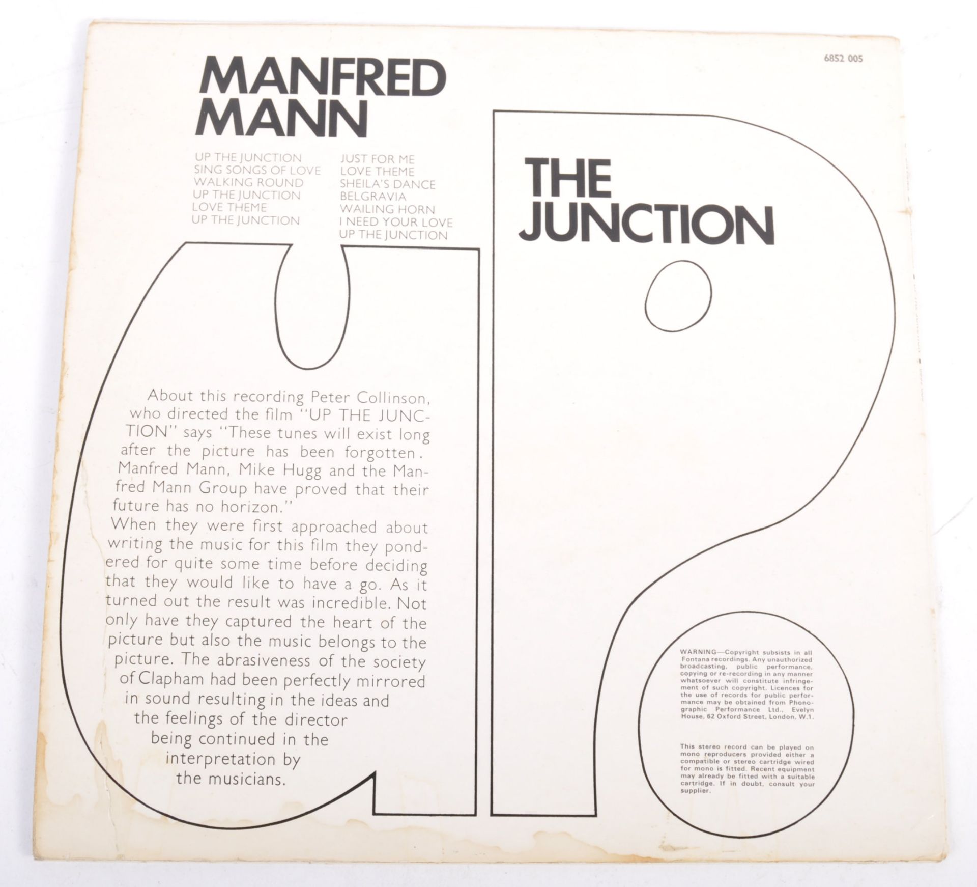 MANDRED MANN - UP THE JUNCTION SOUNDTRACK - 1970 FONTANA LABEL - Bild 2 aus 4