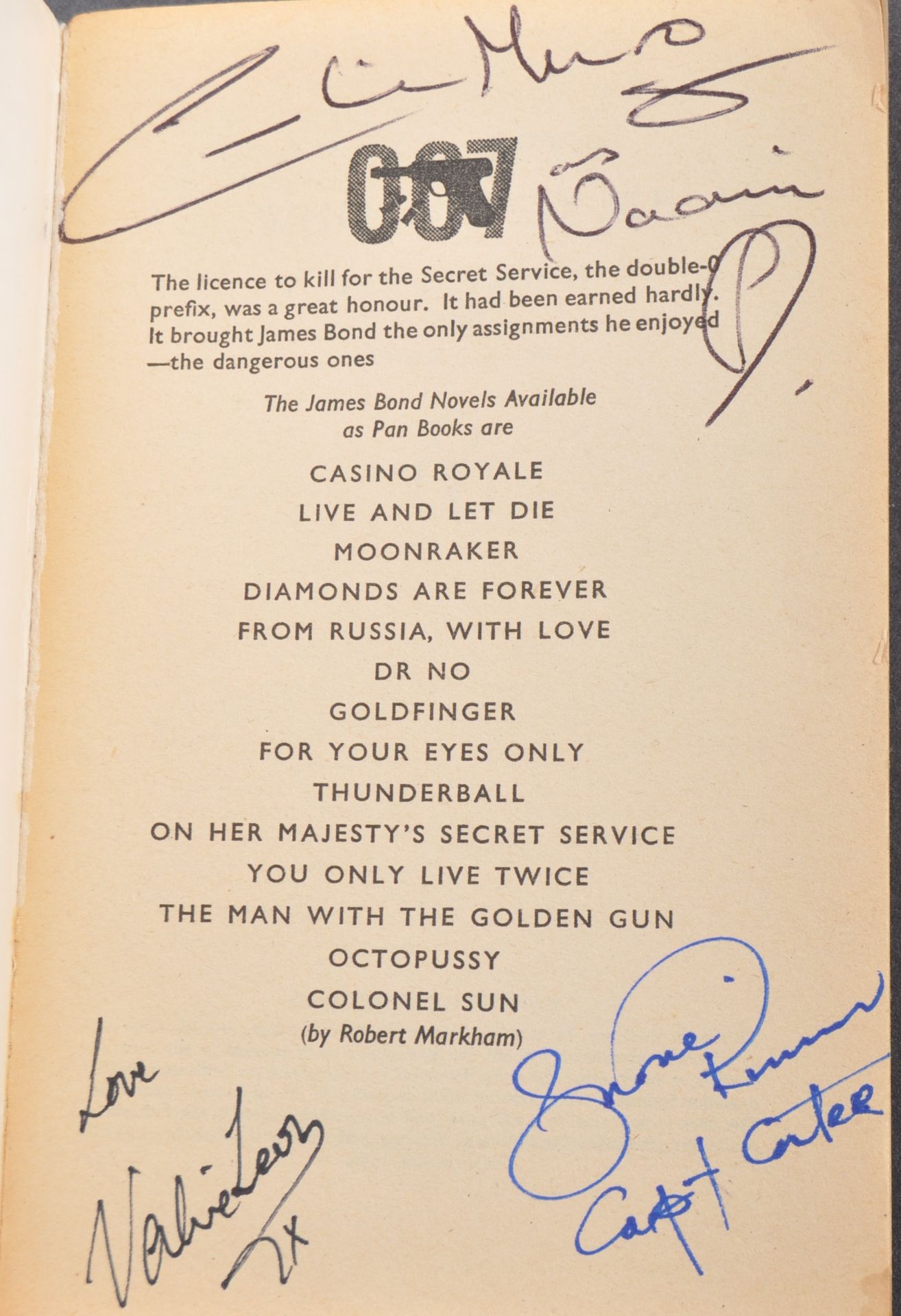 FROM THE COLLECTION OF VALERIE LEON - SIGNED JAMES BOND 007 BOOK - Image 2 of 4