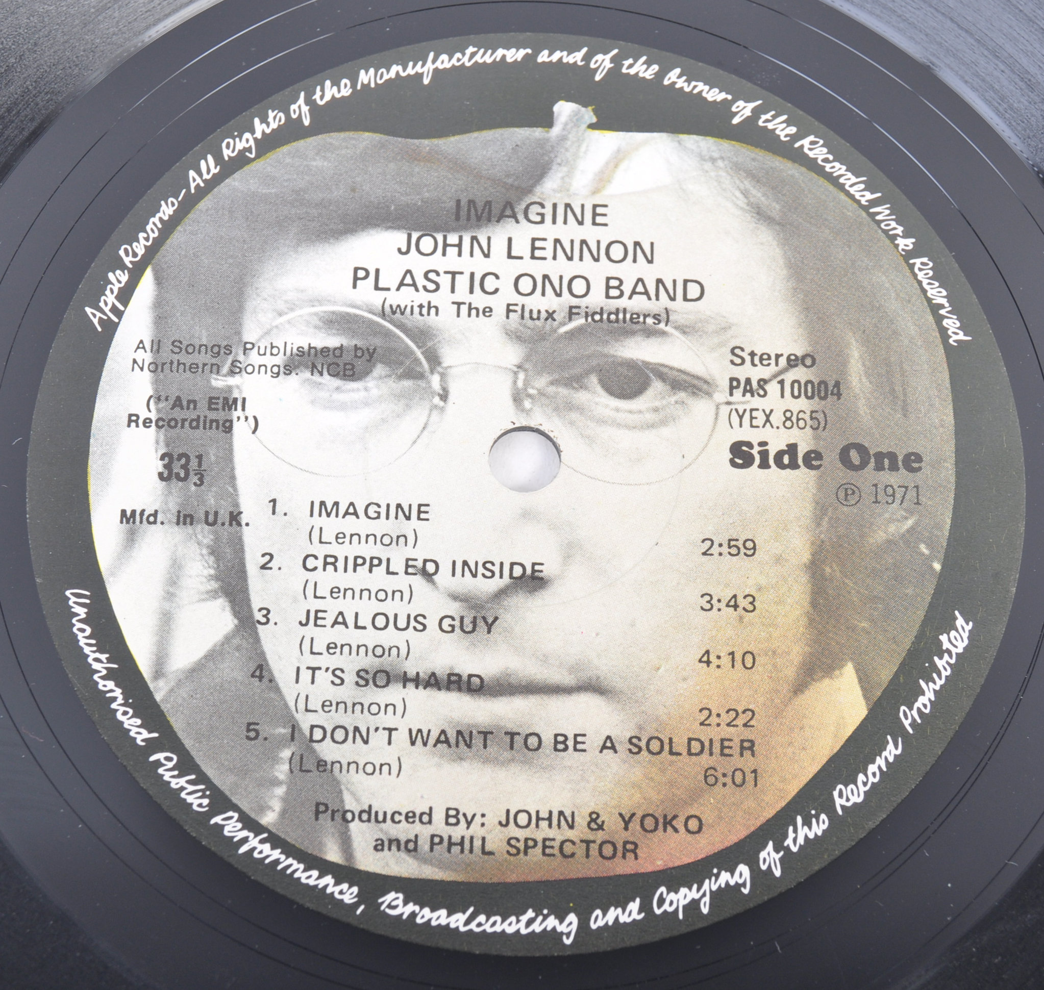 JOHN LENNON PLASTIC ONO BAND - TWO RECORD ALBUMS - LIVE PEACE IN TRONTO 1969 AND IMAGINE - Image 4 of 4