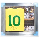 PELE - BRAZILIAN FOOTBALLING LEGEND - AUTOGRAPHED FOOTBALL SHIRT