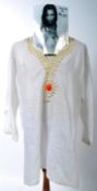 FROM THE COLLECTION OF VALERIE LEON - KURTIS LINEN TUNIC TOP