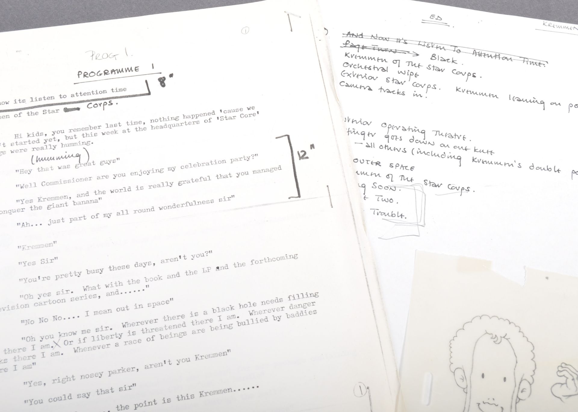 CAPTAIN KREMMEN (KENNY EVERETT) - ORIGINAL SCRIPT & DUBBING NOTES - Image 3 of 5