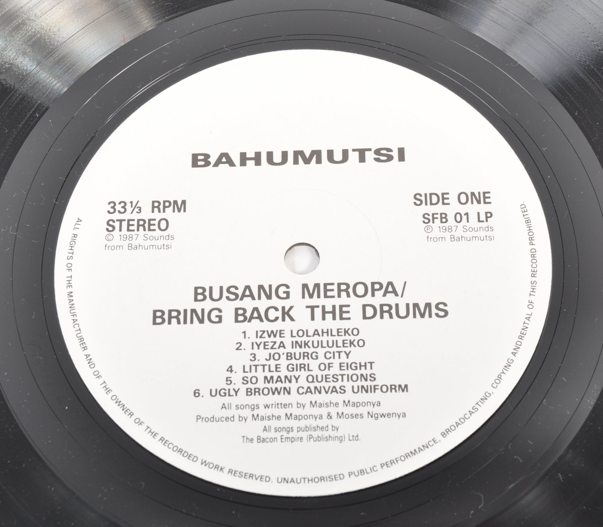 BAHUMUTSI - BUSANG MEROPA / BRING BACK THE DRUMS - 1987 FRIST PRESS - Image 3 of 4