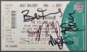 THE KILLERS - 2006 - AUTOGRAPHED GIG TICKET