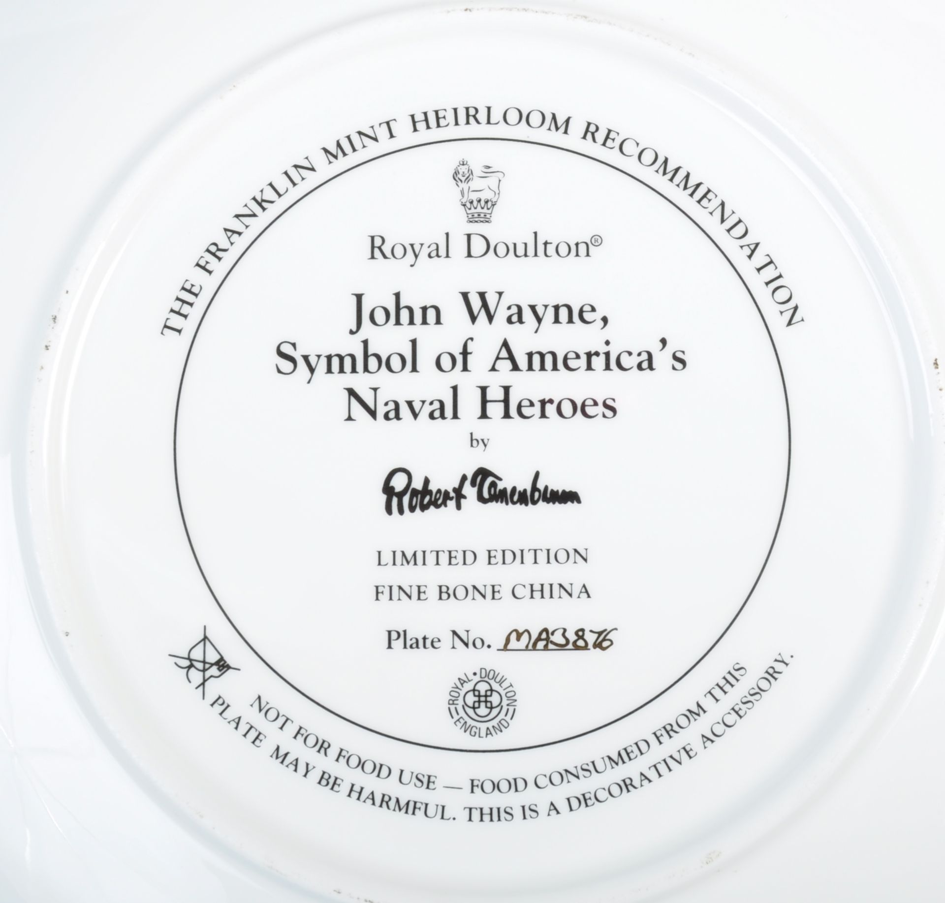 ROYAL DOULTON FRANKLIN MINT JOHN WAYNE COLLECTORS PLATES - Image 5 of 6