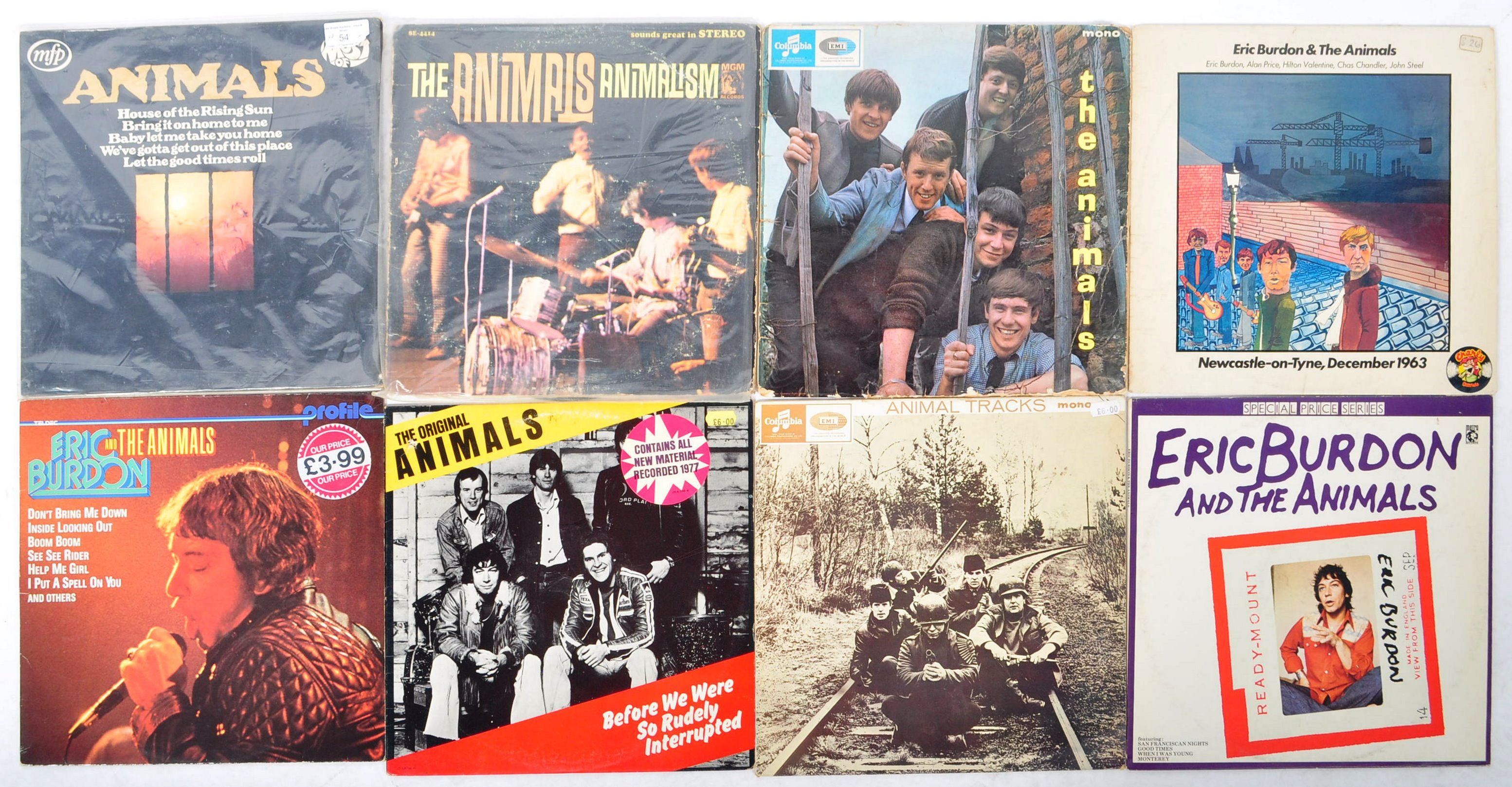 THE ANIMALS / ERIC BURDON & THE ANIMALS - GROUP OF EGIGHT VINYL RECORD ALBUMS