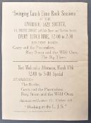 THE BEATLES - SWINGING LUNCH TIME ROCK SESSIONS ORIGINAL LEAFLET