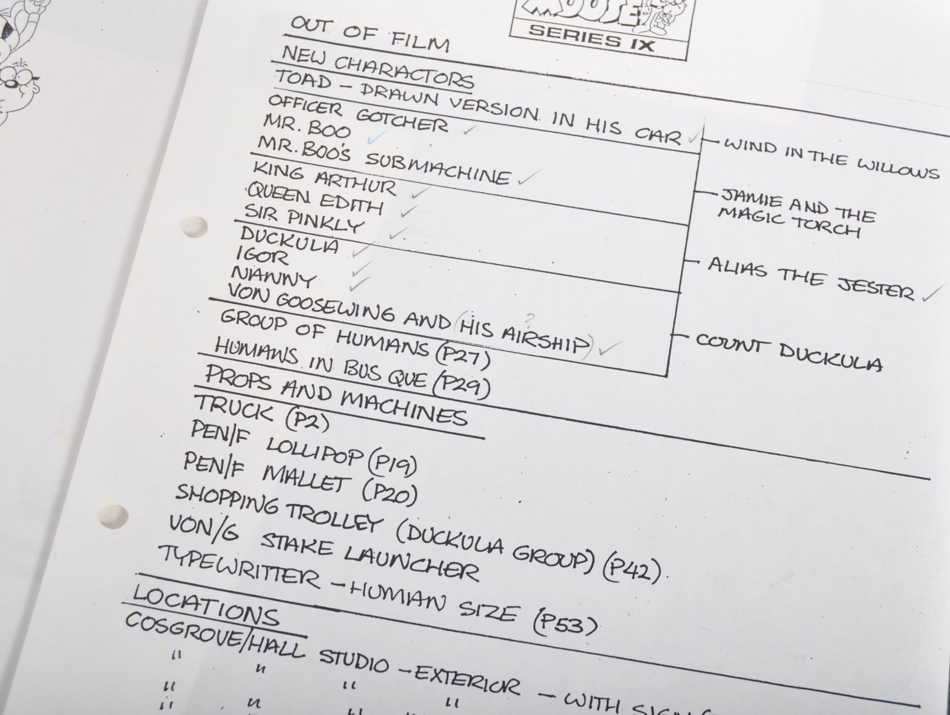 DANGER MOUSE - COSGROVE HALL FILMS - PRODUCTION USED MATERIAL - Image 7 of 7