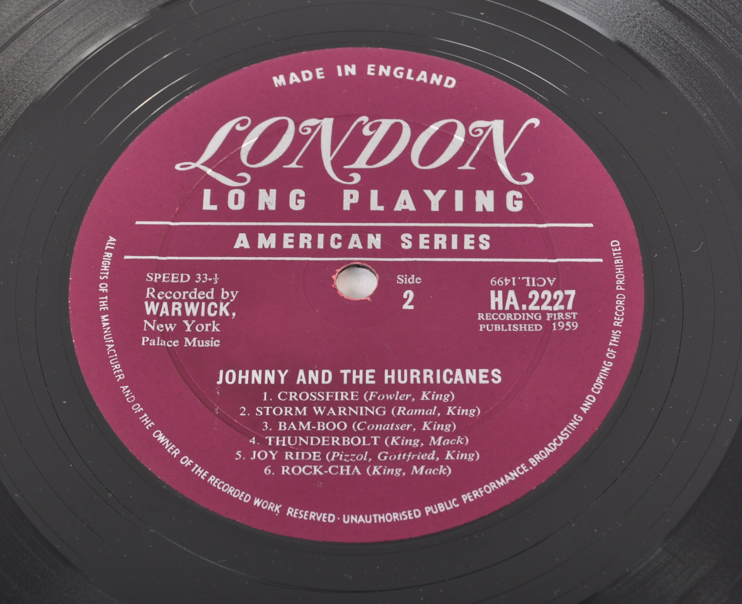 JOHNNY AND THE HURRICANES - RED RIVER ROCK - 1959 LONDON PLUM LABEL - Image 4 of 4