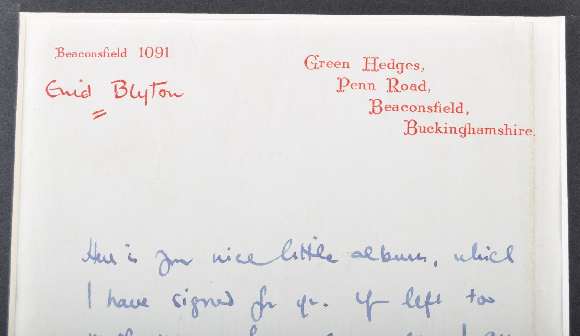 ENID BLYTON (1897-1968) - CHILDREN'S AUTHOR - HANDWRITTEN LETTER - Image 3 of 3